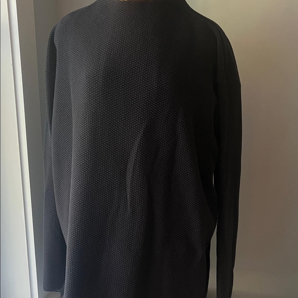 Lands' End Black Textured Women's Top